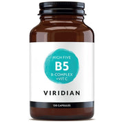 VIRIDIAN B komplekss "High Five" + C vitamīns - 120 kapsulas