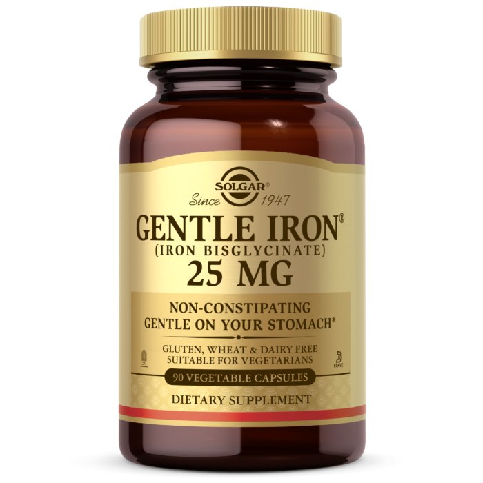 SOLGAR Gentle Iron dzelzs 20 mg – 90 kapsulas