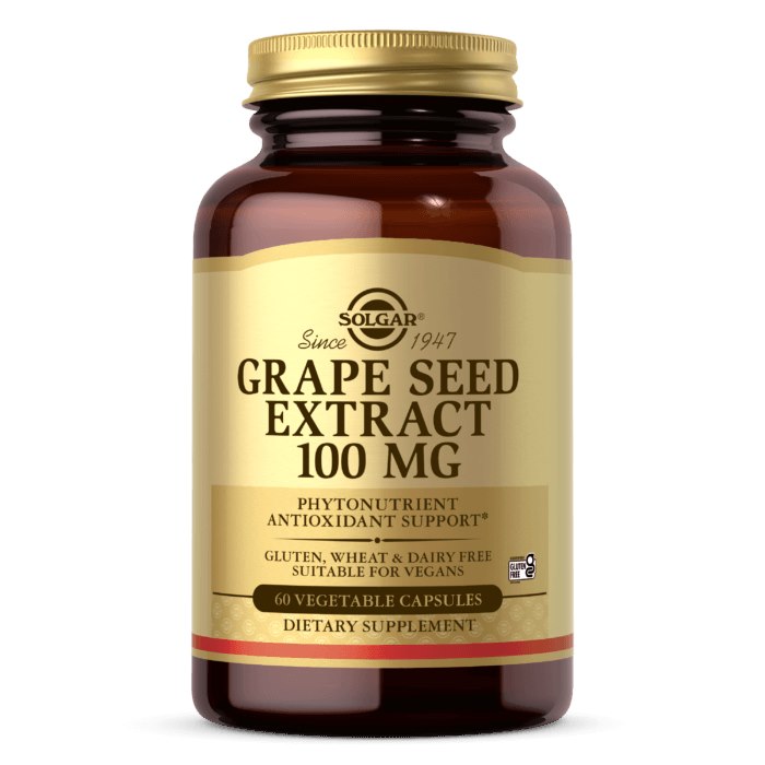 SOLGAR vīnogu kauliņu ekstrakts 100 mg – 60 kapsulas