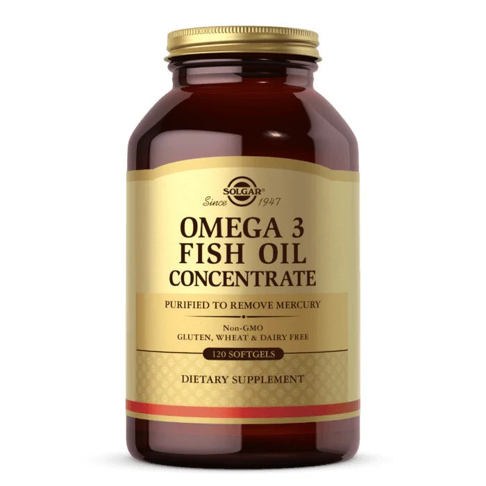 SOLGAR Omega-3 zivju eļļas koncentrāts – 120 kapsulas