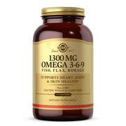 SOLGAR Omega 3-6-9 Fish, Flax, Borage - Omega 3-6-9 z ryb, siemienia lnianego i ogórecznika (120 kaps.)