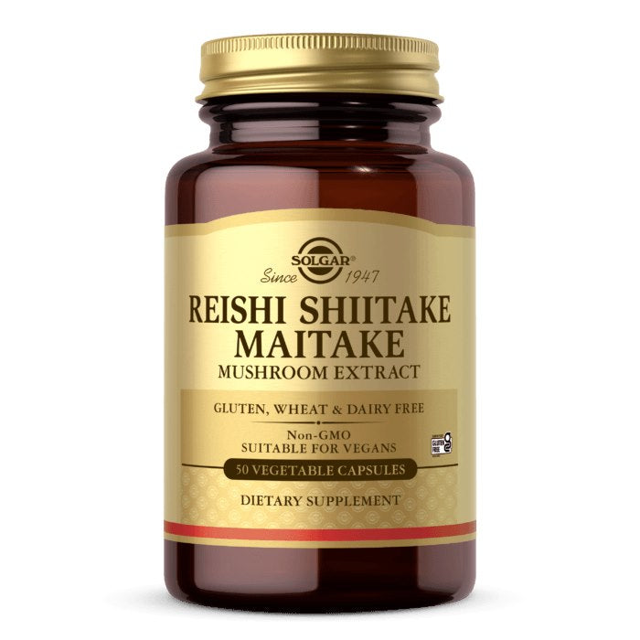 SOLGAR Reishi Shiitake Maitake sēņu ekstrakts – 50 kapsulas