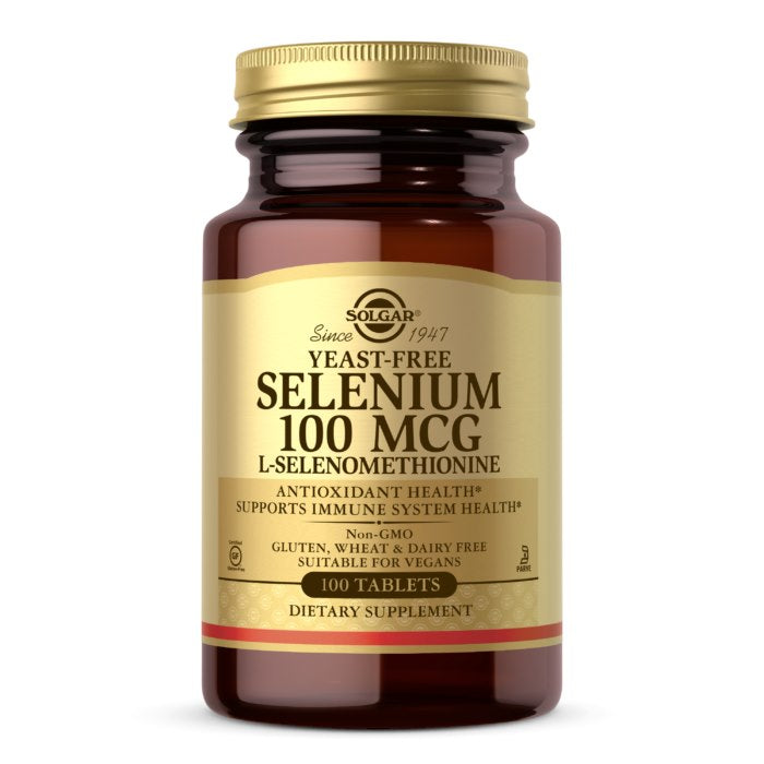 SOLGAR Selenium (Yeast Free) - Selen (nie zawiera drożdży) 100 mcg (100 tabl.)