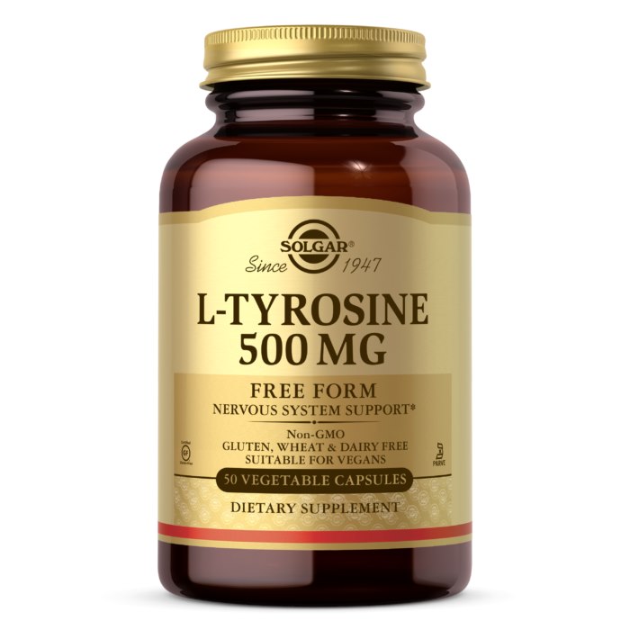 SOLGAR L-tirozīns 500 mg – 100 kapsulas