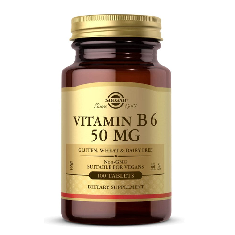 SOLGAR vitamīns B6 50 mg – 100 tabletes