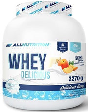 Allnutrition Whey Delicious sūkalu pulveris, zemeņu garša – 2270 g
