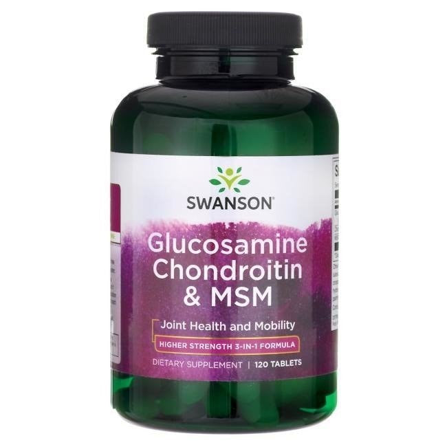 SWANSON glikozamīns, hondroitīns un MSM 500 mg – 120 tabletes