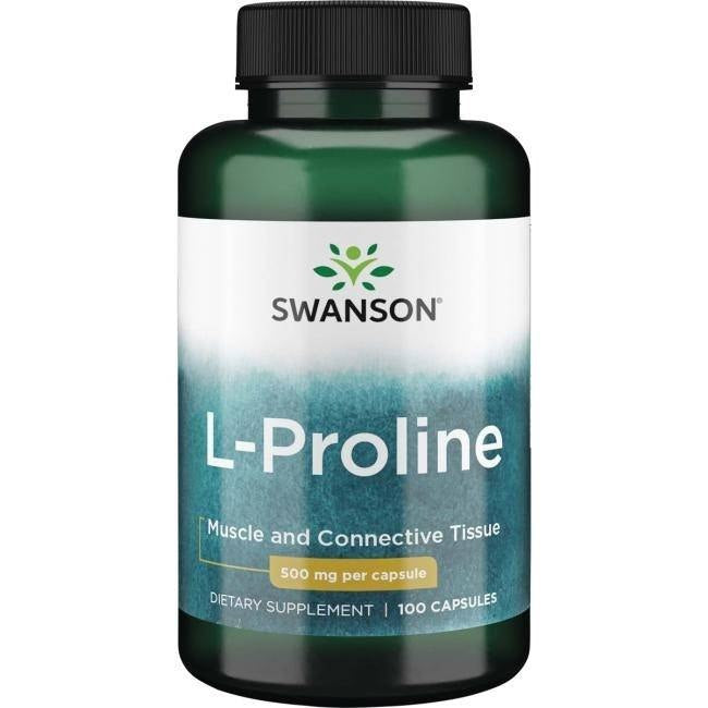 SWANSON L-prolīns 500 mg – 100 kapsulas