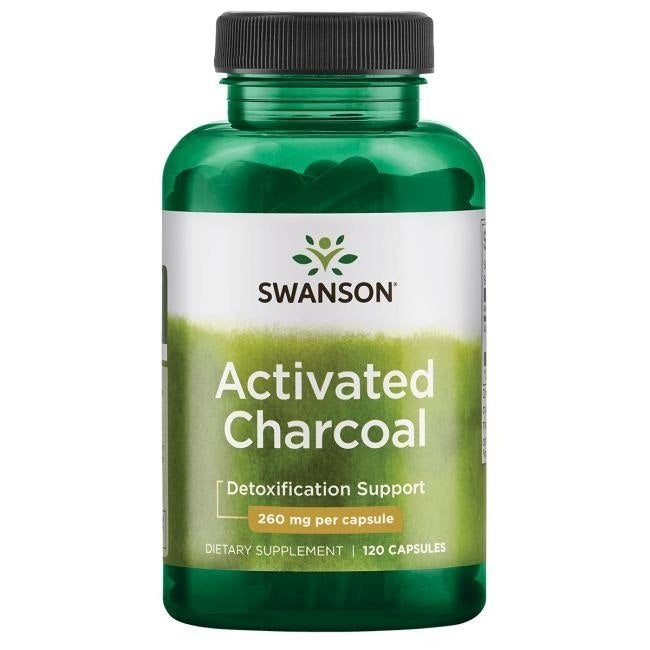 SWANSON aktīvā ogle 260 mg – 120 kapsulas