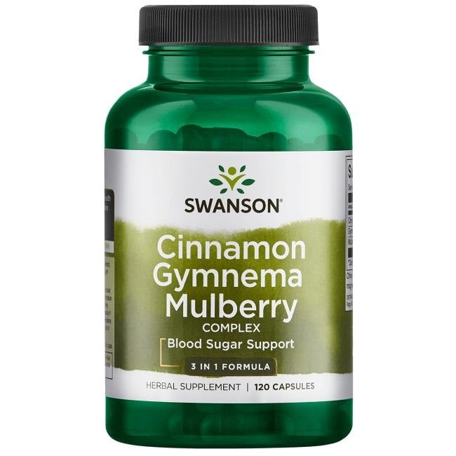 SWANSON kanēļa, gimnēmas un zīdkoka komplekss – 120 kapsulas