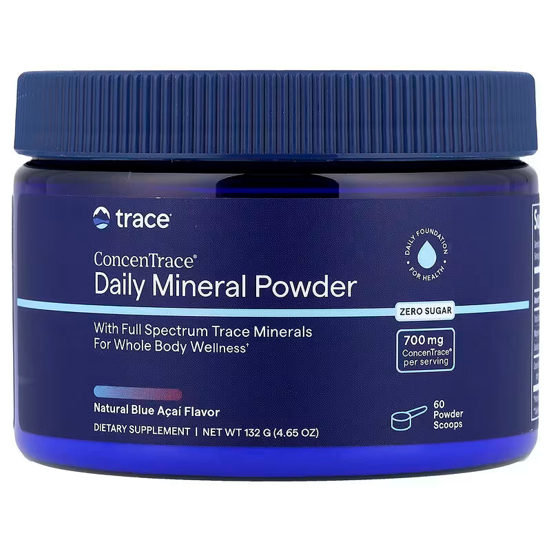 TRACE MINERALS ikdienas minerālvielu pulveris, dabīgā asai ogu garšā - 132 g