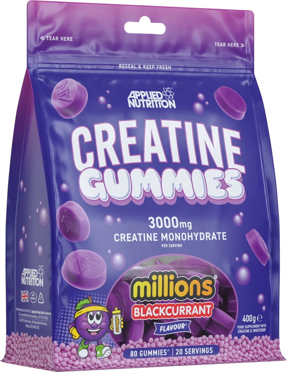 Applied Nutrition kreatīna gumijkonfektes, Cola Blast – 80 gumijkonfektes