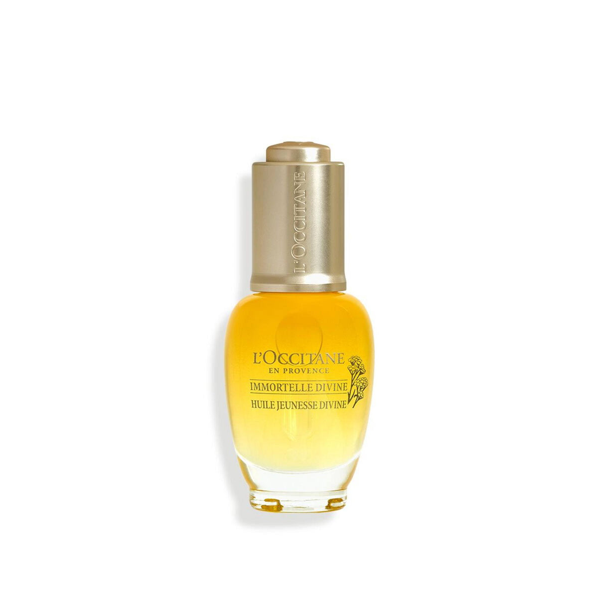 L'Occitane en Provence, Immortelle Divine, 100 % dabisks, nostiprinošs un mirdzumu piešķirošs sejas eļļa, 30 ml