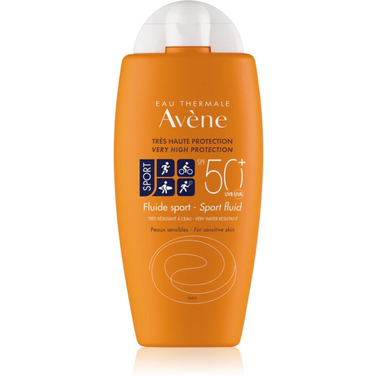 Avene, Sport Fluid, Photo-Protecteur, Apsauginis nuo saulės skystis, Veidui ir Kūnui, SPF50+, 100 ml