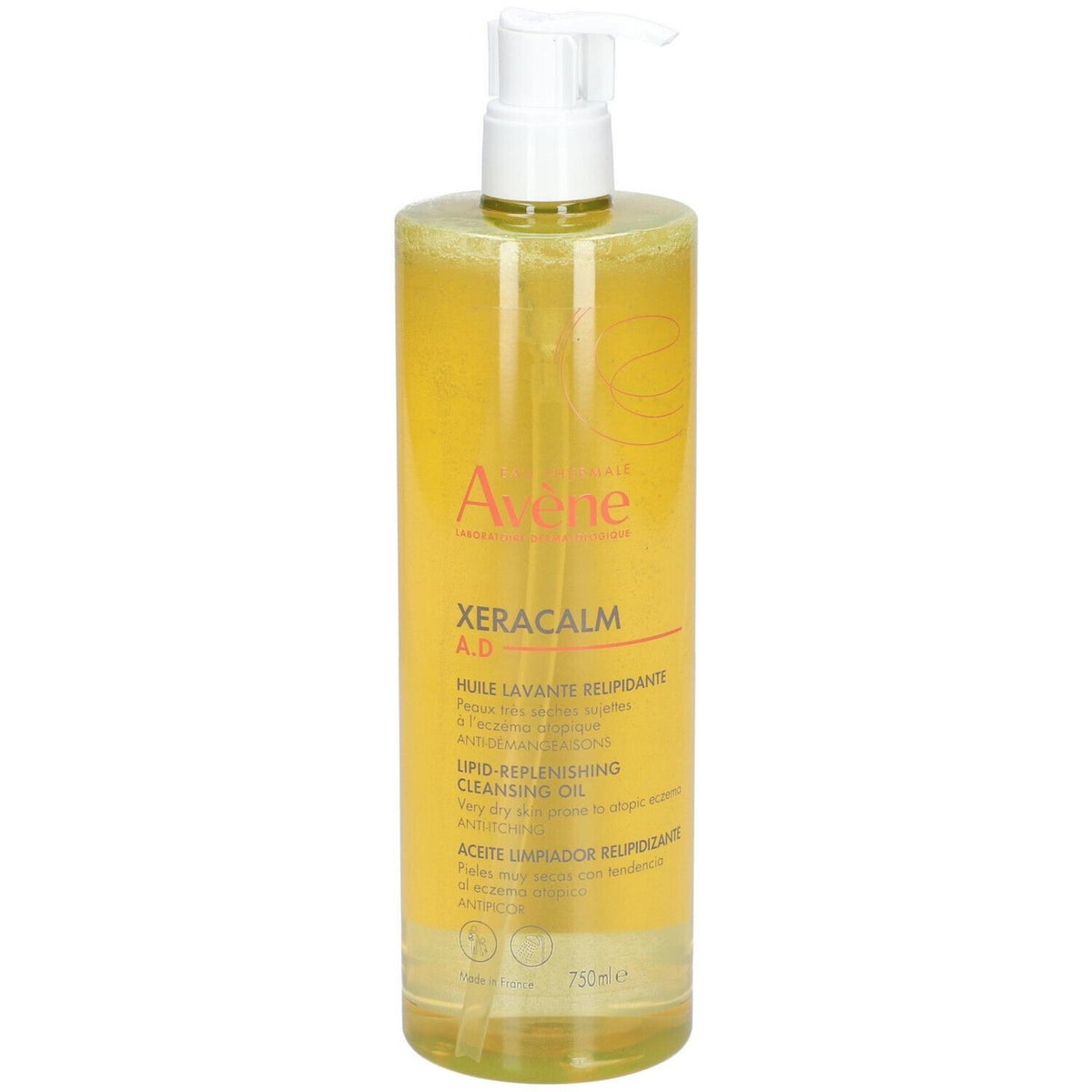 Avene, XeraCalm A.D, lipidus atkuriantis dušo aliejus, kūnui, jautriai odai, 750 ml