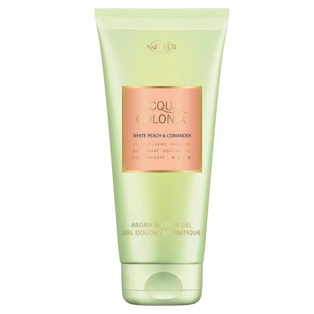 4711 Acqua Colonia balto persika un koriandra mitrinoša dušas želeja ķermenim, visiem ādas tipiem, 200 ml