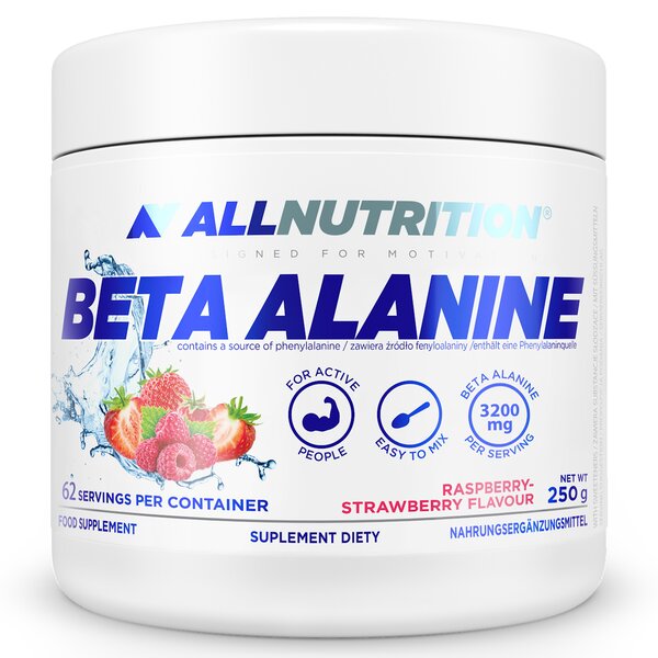 Allnutrition beta alanīns, aveņu un zemeņu garša – 250 g