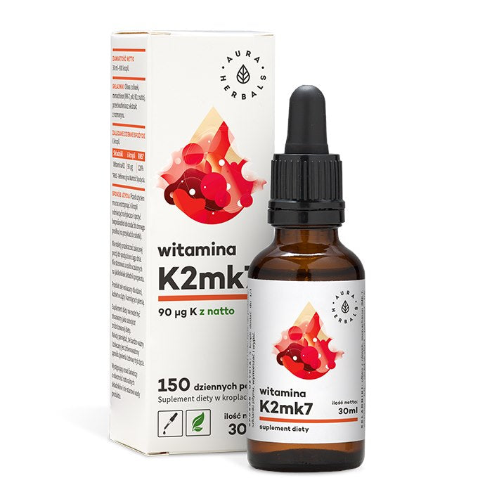 Aura Herbals K2mk7 vitamīna pilieni – 30 ml