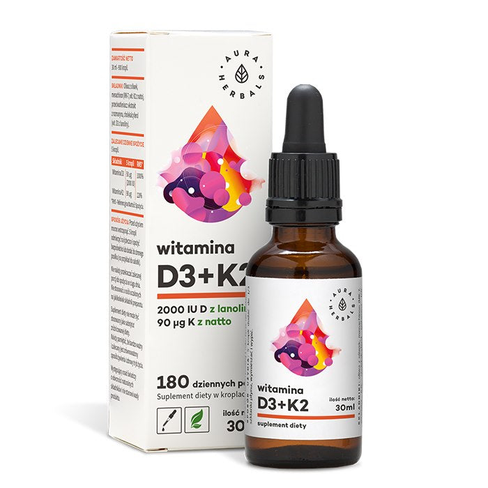 Aura Herbals D3 vitamīns 2000 SV + K2mk7 - 30 ml pilieni