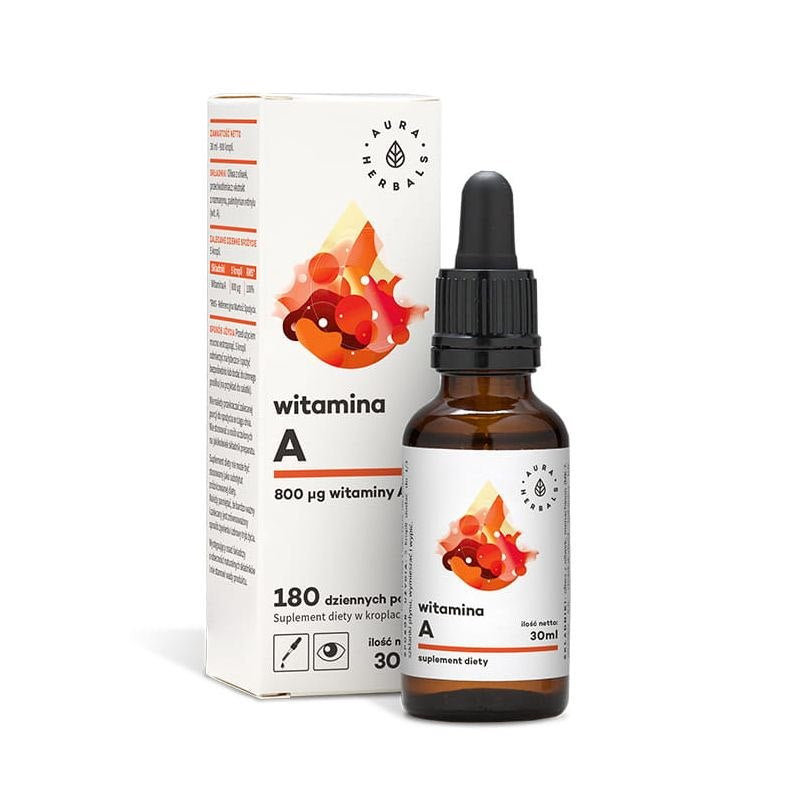 AURA HERBALS Witamina A  - Suplement diety w kroplach (30 ml)