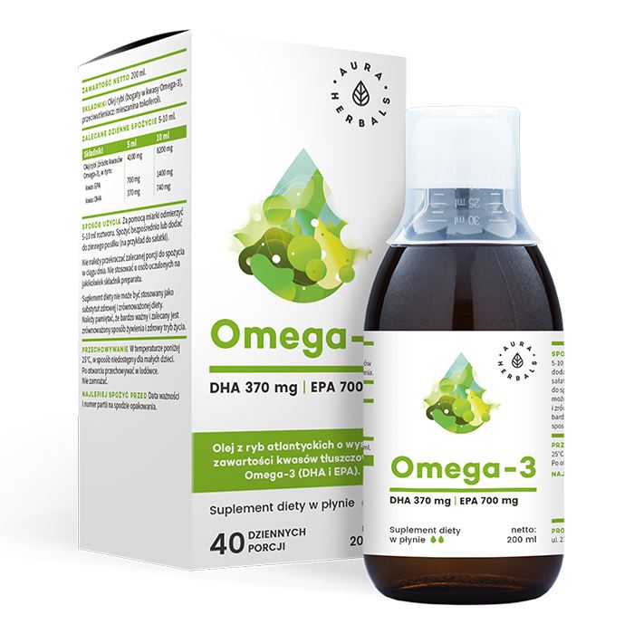 Aura Herbals Omega-3 DHA+ EPA – 200 ml šķidrums