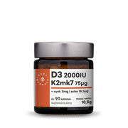 Aura Herbals D3 2000 TV + K2mk7 + cinks + selēns - 90 tabletes