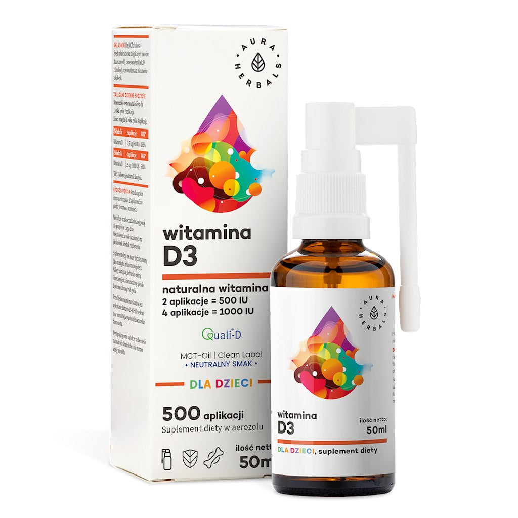 Aura Herbals D3 vitamīns bērniem MCT – 50 ml aerosols
