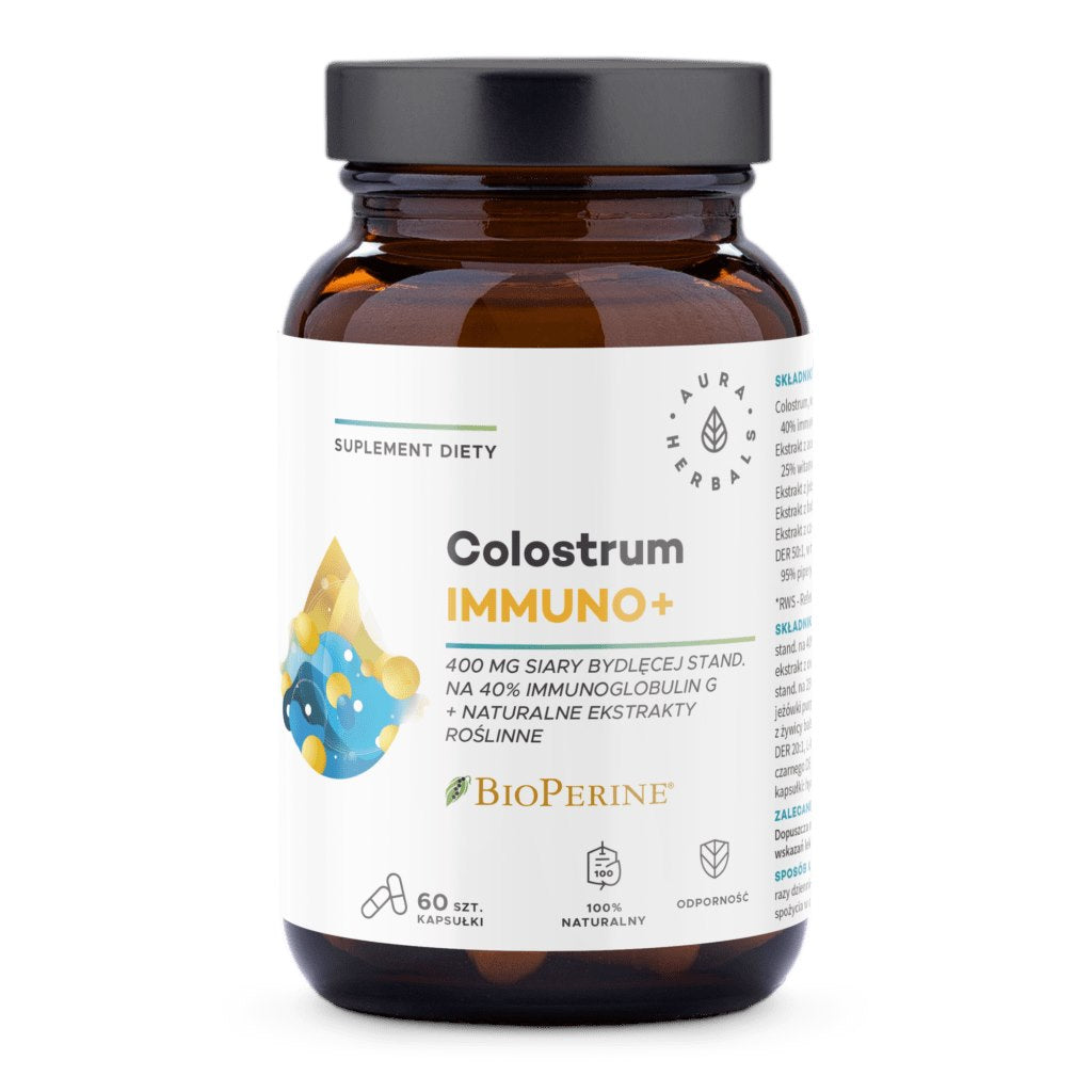 AURA HERBALS Colostrum Immuno + BioPerine (60 kaps.)