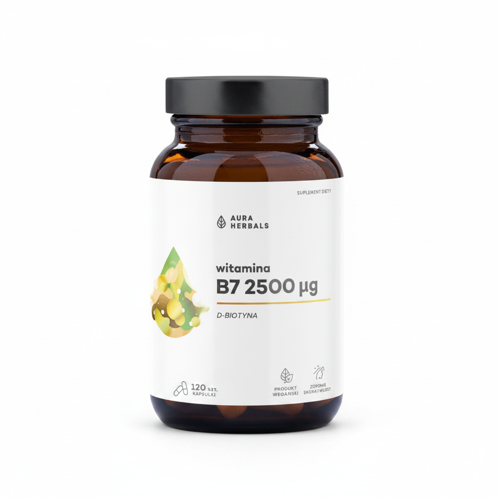 AURA HERBALS Witamina B7 2500 µg, biotyna (60 kaps.)