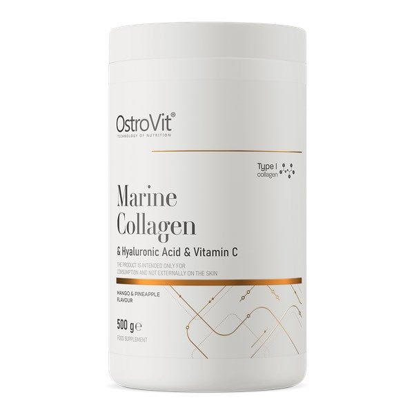 OSTROVIT Kolagen Morski + Kwas Hialuronowy + Witamina C - smak mango z ananasem (500 g)