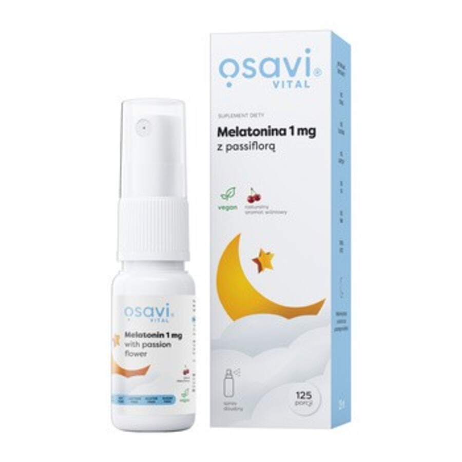 Osavi melatonīna un pasifloru garšas mutes aerosols 1 mg - 25 ml