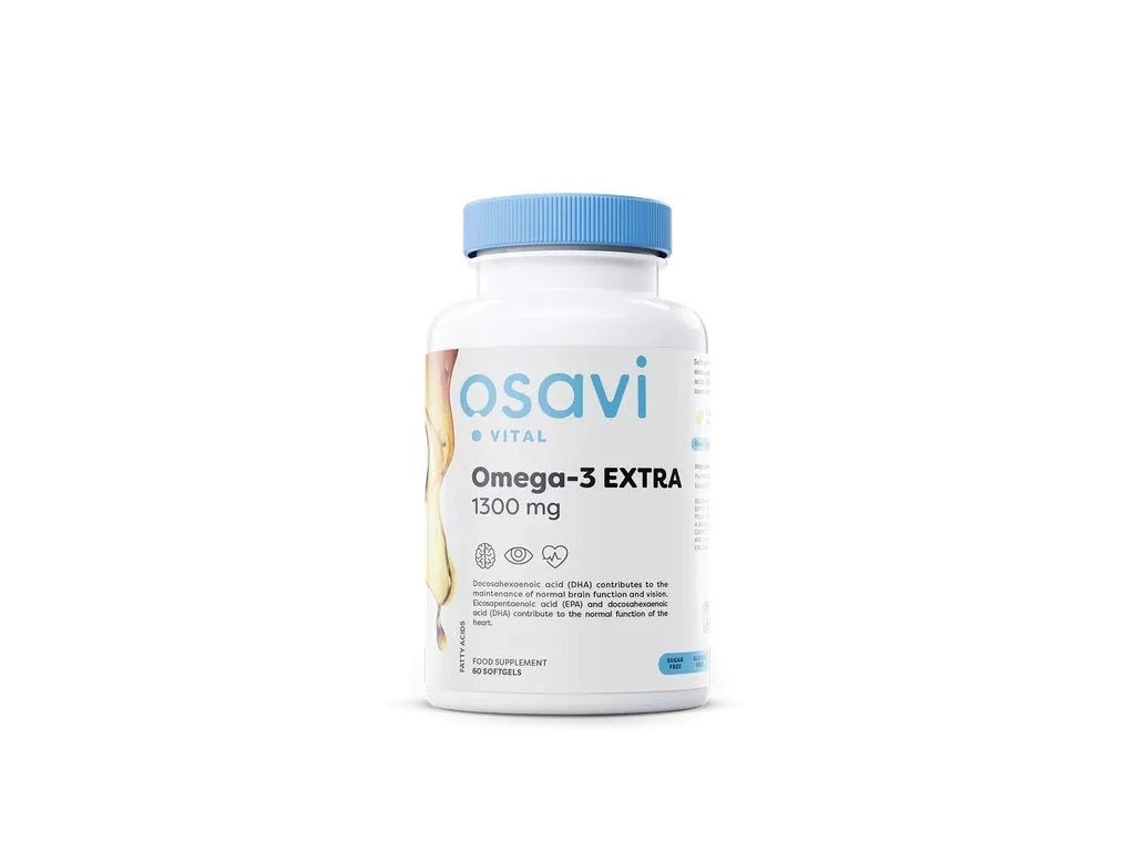 Osavi Omega-3 Extra molekulāri destilēts 1300 mg - 60 kapsulas ar citronu garšu