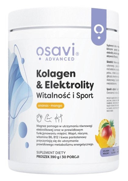 OSAVI Kolagen i Elektrolity Witalność i Sport, ananas-mango (390 g)