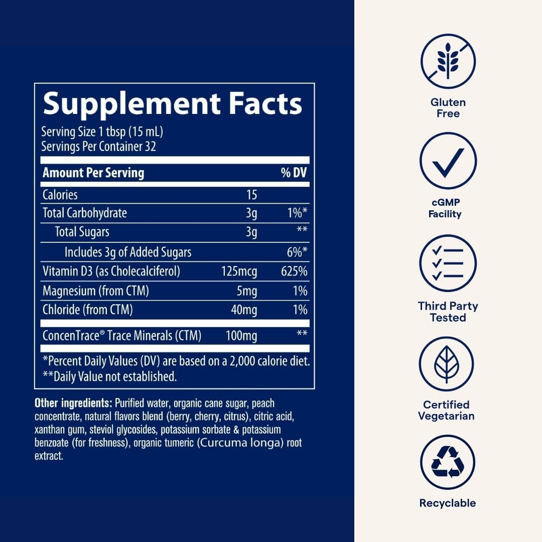 TRACE MINERALS šķidrais D3 vitamīns – 473 ml