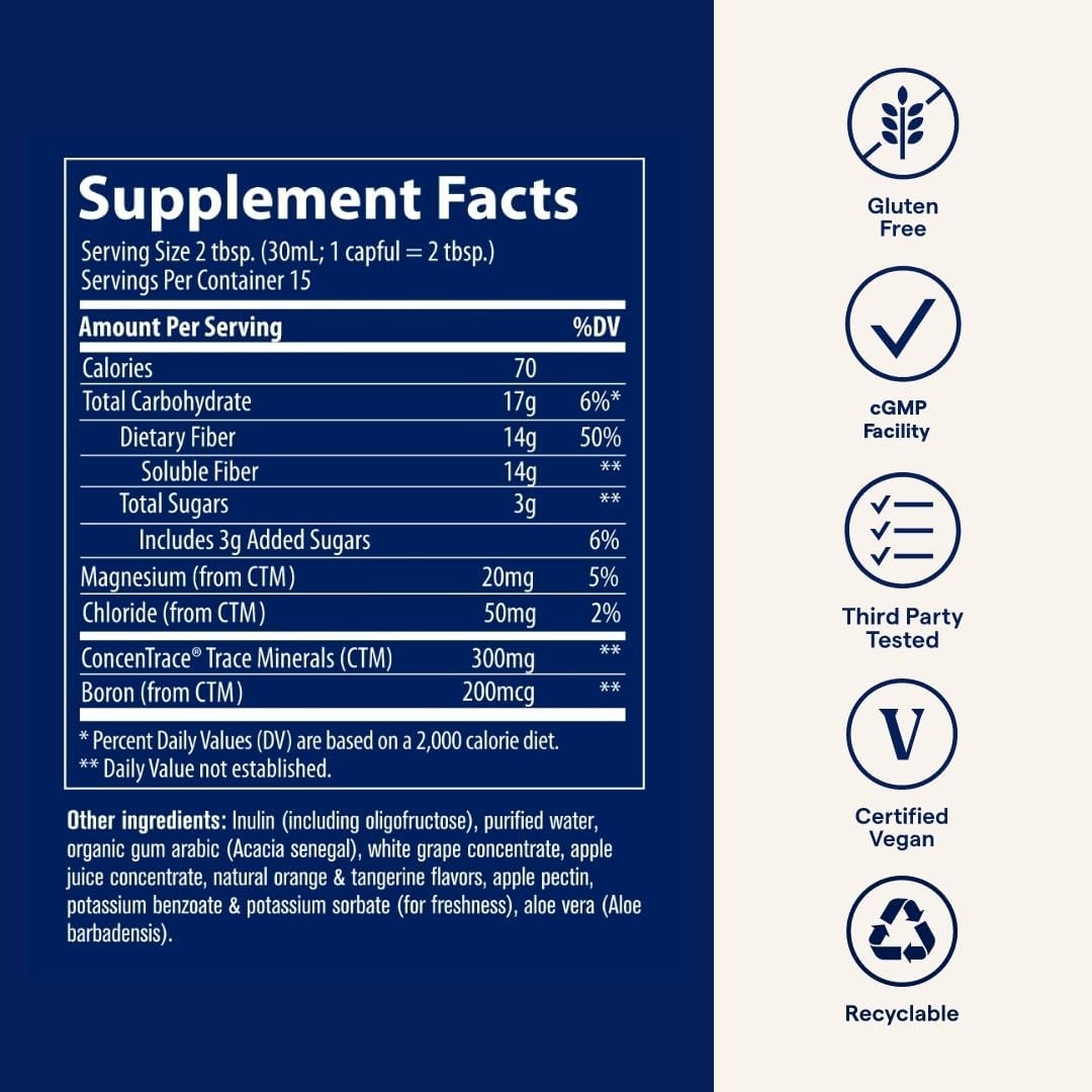TRACE MINERALS šķidrās uztura šķiedrvielas 14 g - 444 ml