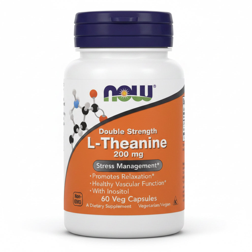 NOW FOODS Double Strength L-Theanine 200 mg - L-Teanina 200 mg (60 kaps.)