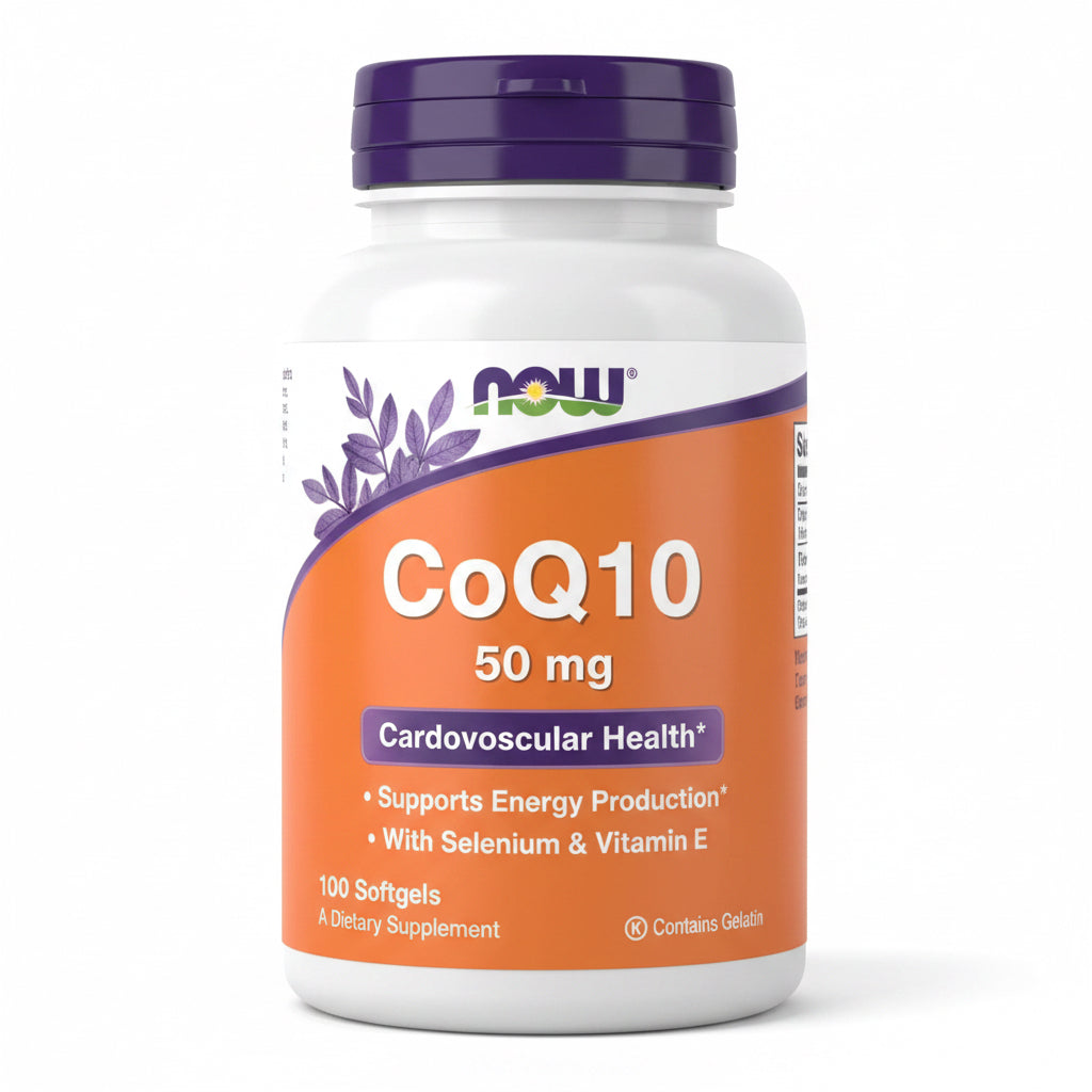 NOW FOODS CoQ10 50 mg - Koenzym Q10 50 mg z Witaminą E + Selen (100 kaps.)