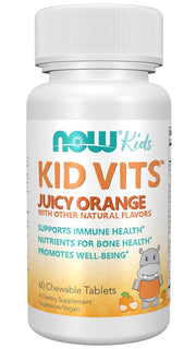 NOW FOODS Kid Vits Juicy Orange -  Witaminy i minerały dla dzieci Kid Vits Smak pomarańczowy (60 tabl.)