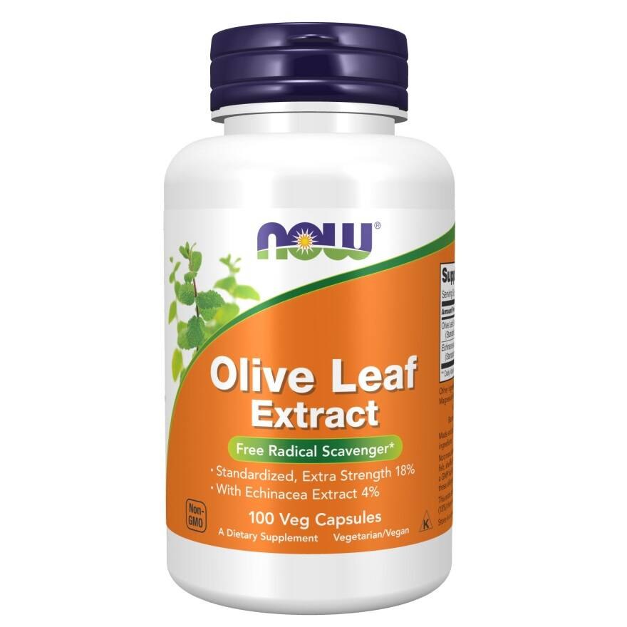 NOW FOODS Olive Leaf Extract - Wyciąg z liścia oliwnego 400 mg z jeżówką wąskolistną (100 kaps.)