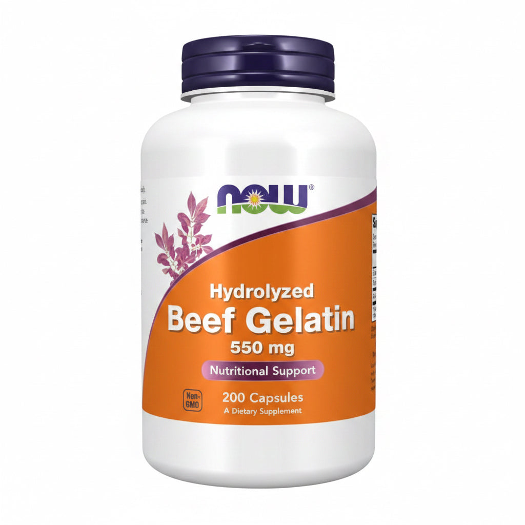 NOW FOODS Beef Gelatin - Żelatyna wołowa 550 mg (200 kaps.)