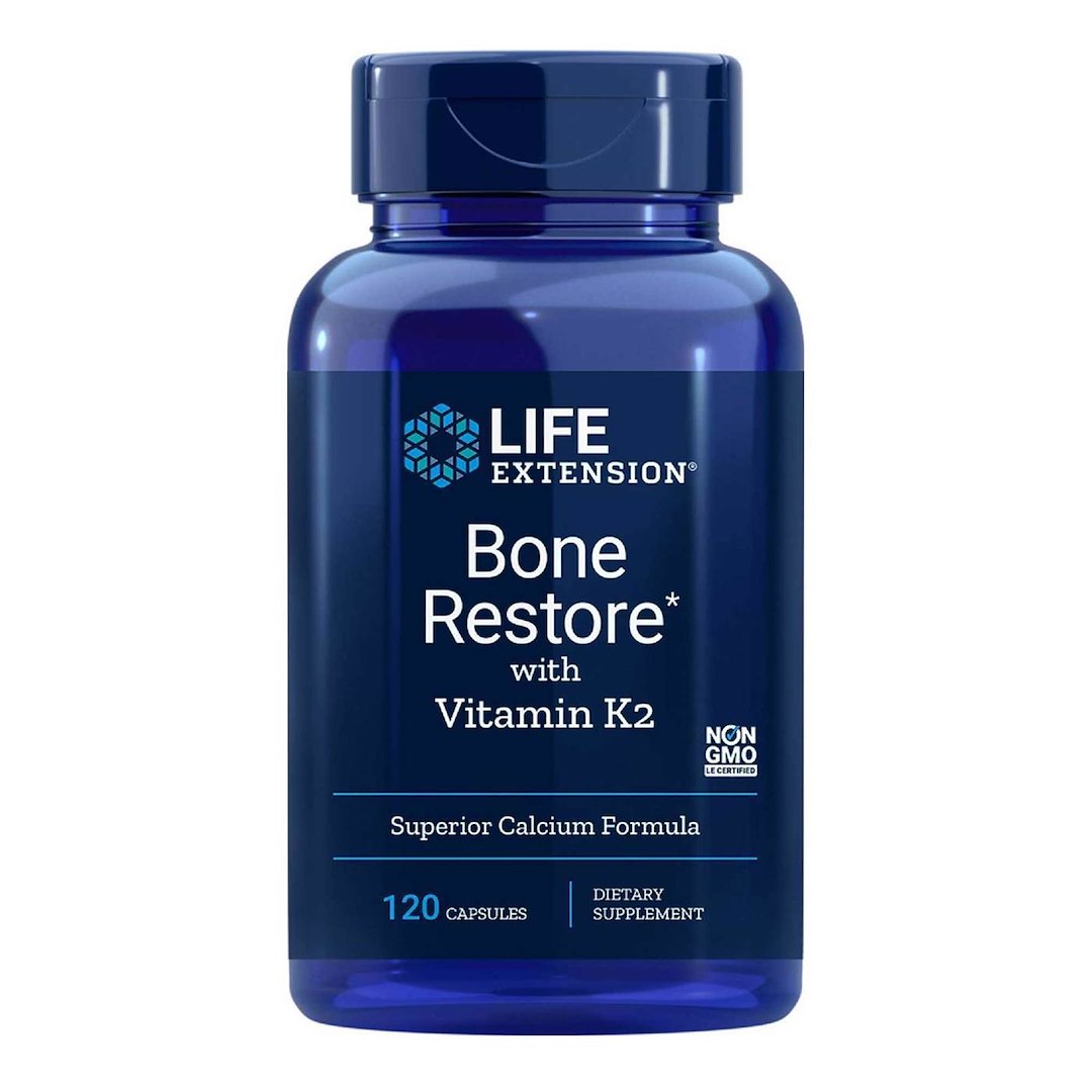 LIFE EXTENSION Bone Restore ar K2 vitamīnu – 60 tabletes
