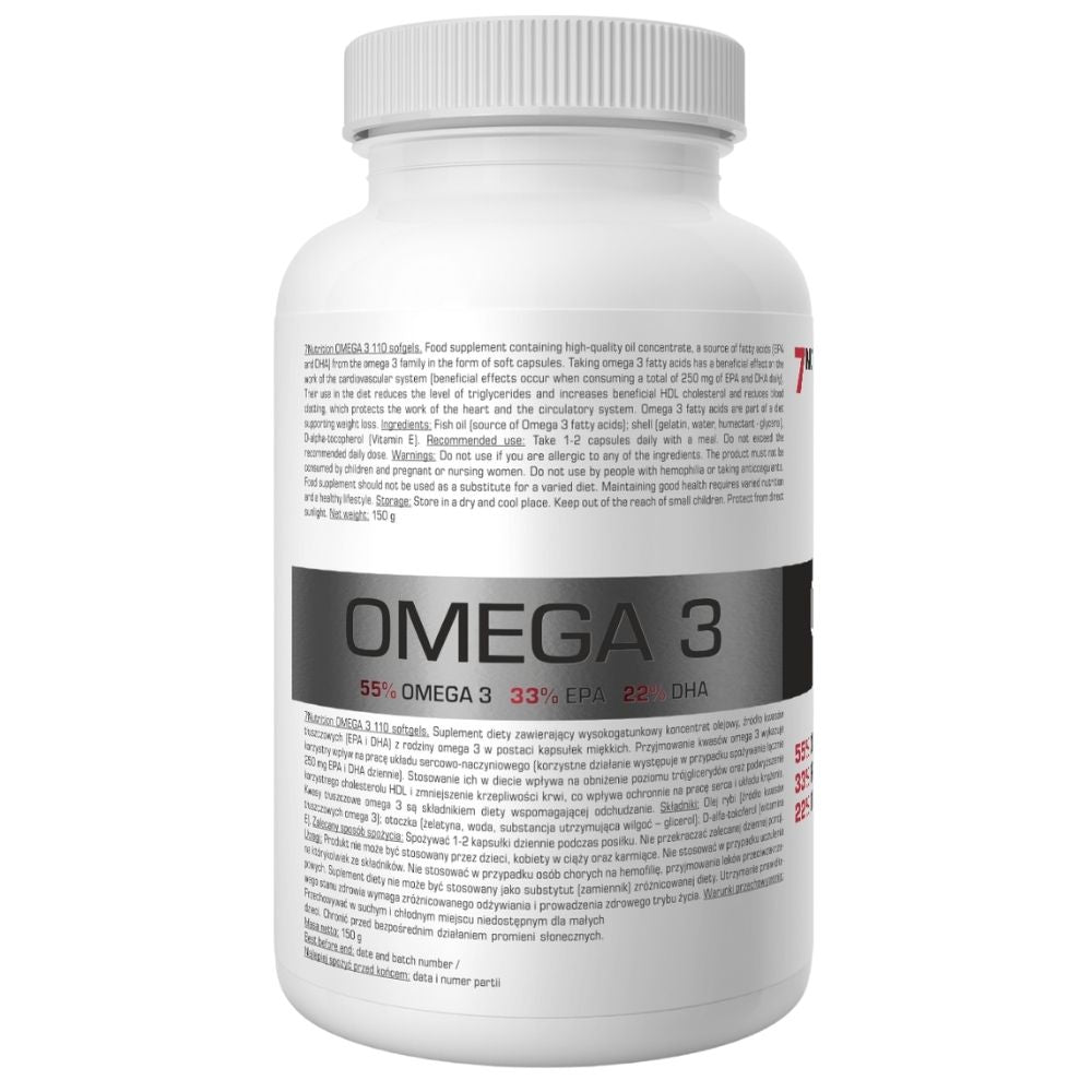 7NUTRITION Omega 3 1000 mg - 110 kapsulas