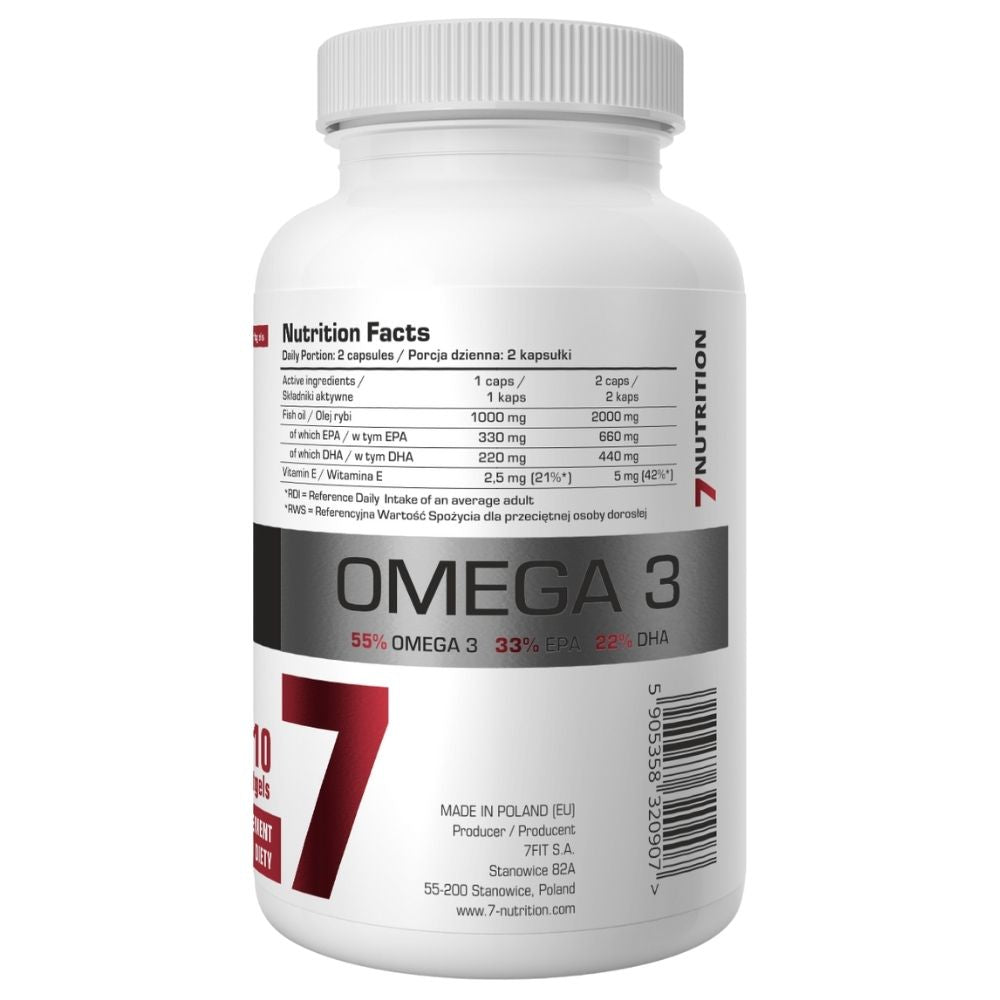 7NUTRITION Omega 3 1000 mg - 110 kapsulas