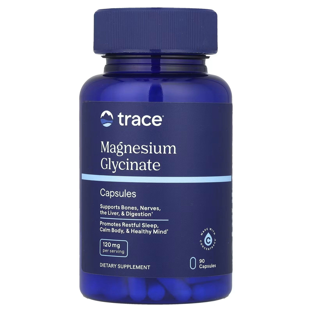 TRACE MINERALS magnija glicināts 120 mg - 90 kapsulas