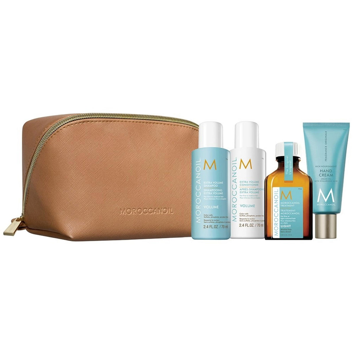 Moroccanoil komplekts: apjomu piešķirošs matu šampūns bez parabēniem, spīdumu un apjomu piešķirošs šampūns 70 ml + apjomu piešķirošs matu kondicionieris bez parabēniem, mitrinošs un