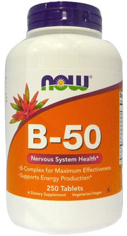 NOW Foods Vitamīns B-50 - 250 tabletes