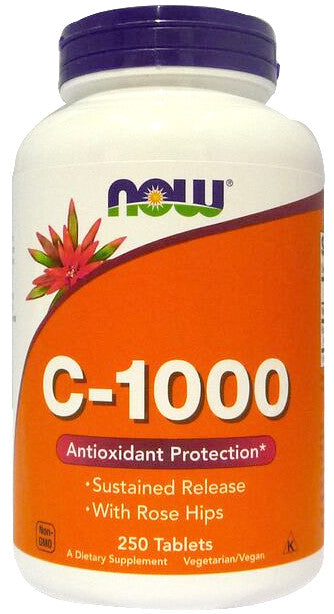 Produkto nuotrauka: NOW Foods Vitamin C-1000 with Rose Hips - Sustained Release - 250 tablečių