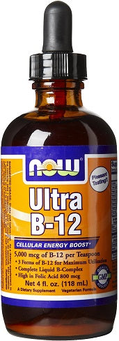 NOW Foods vitamīns B-12 Ultra, šķidrums – 118 ml.