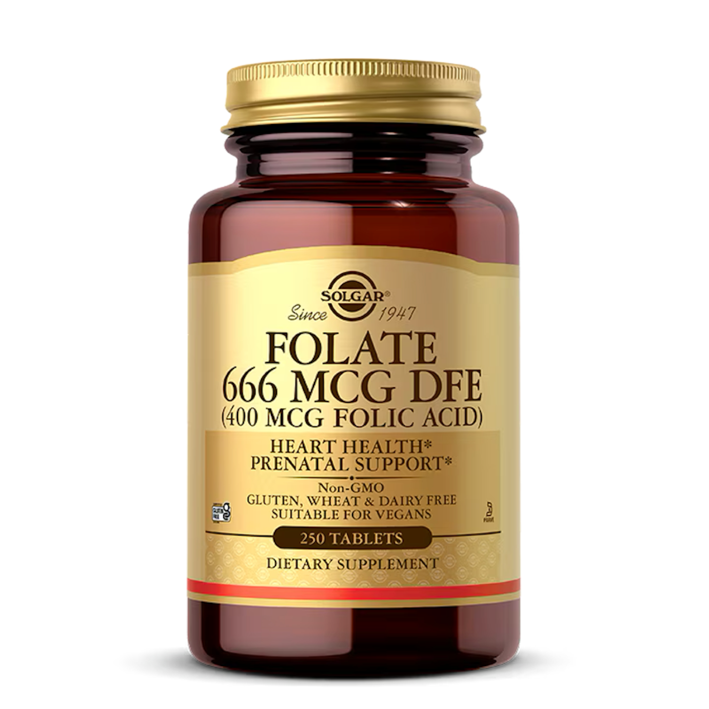 SOLGAR folijskābe 666 mcg DFE (Metafolin® 400 mcg) – 250 tabletes