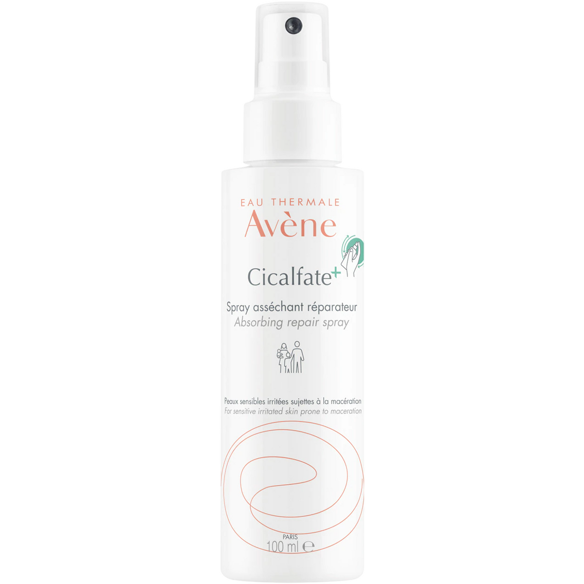 Avene, Cicalfate+, atkuriamasis, purškiamas purškiklis veidui ir kūnui, 100 ml